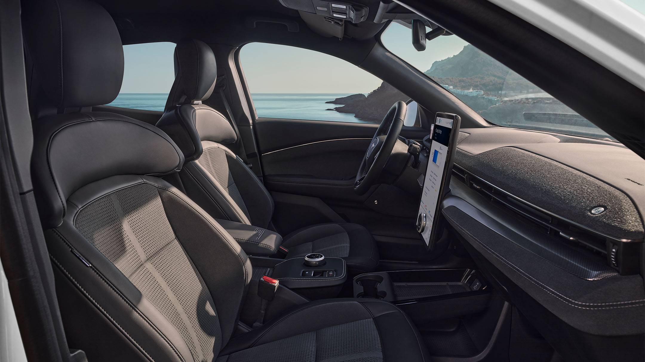 Ford Mustang Mach-E GT interior cockpit showing sports seats