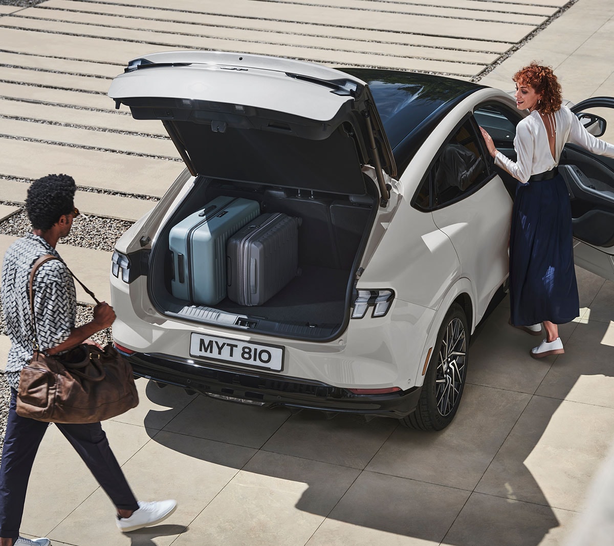 Ford Mustang Mach-E GT rear view displaying hands free tailgate