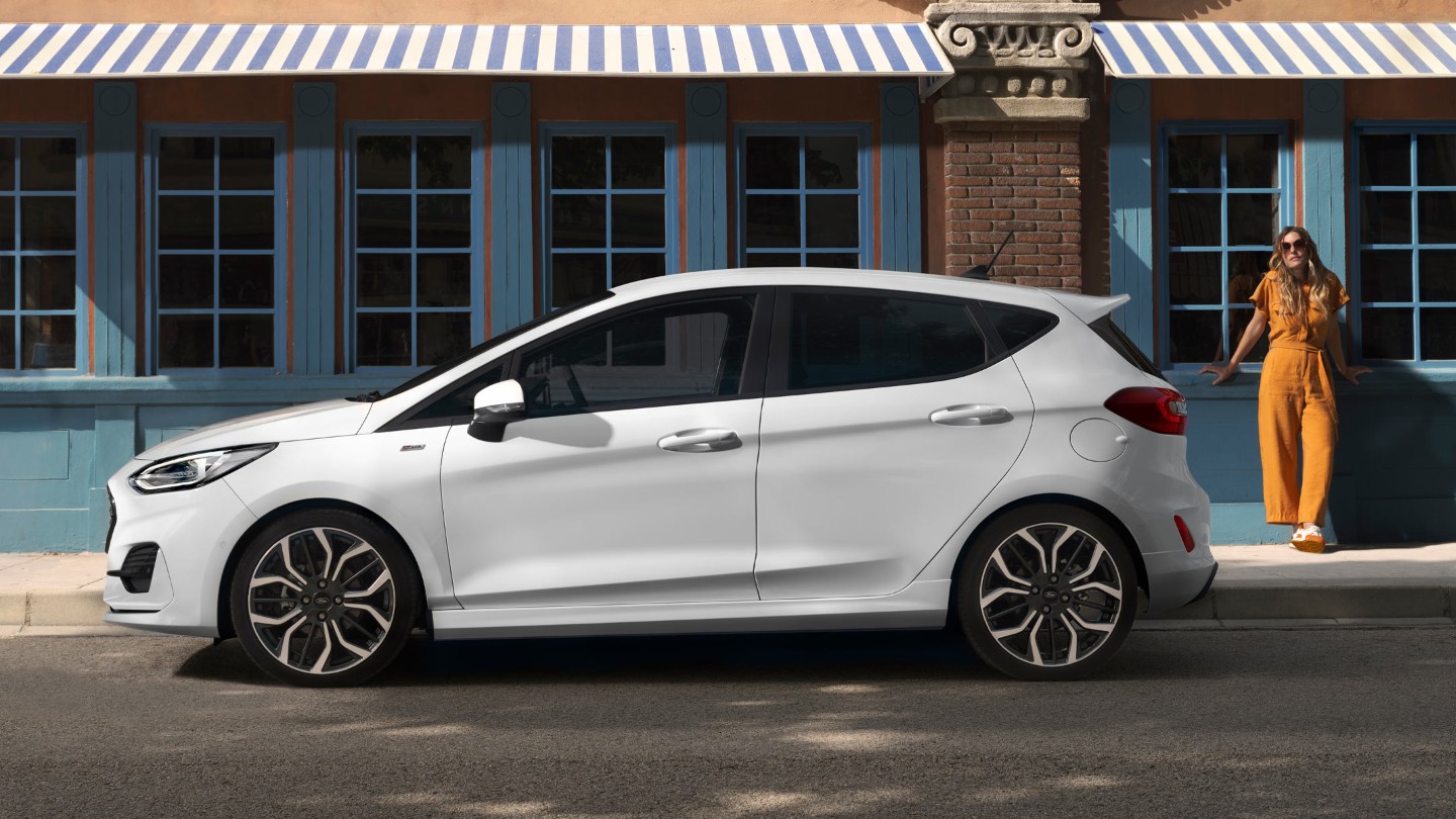Ford Fiesta profile view showing body kit
