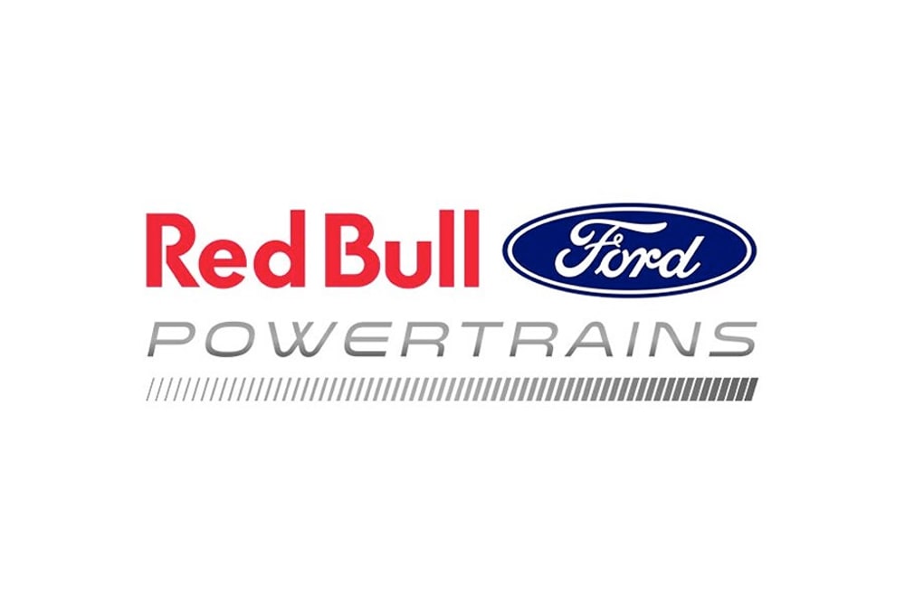 Logo de Red Bull Ford Powertrains pour la Formule 1 sur fond blanc