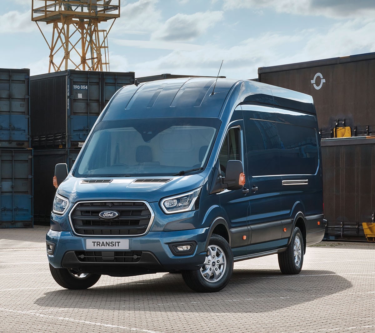 New Ford Transit Van front view parked