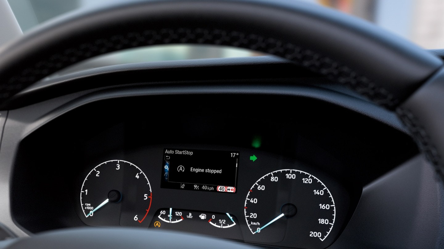 Transit Minibus interior dashboard close up