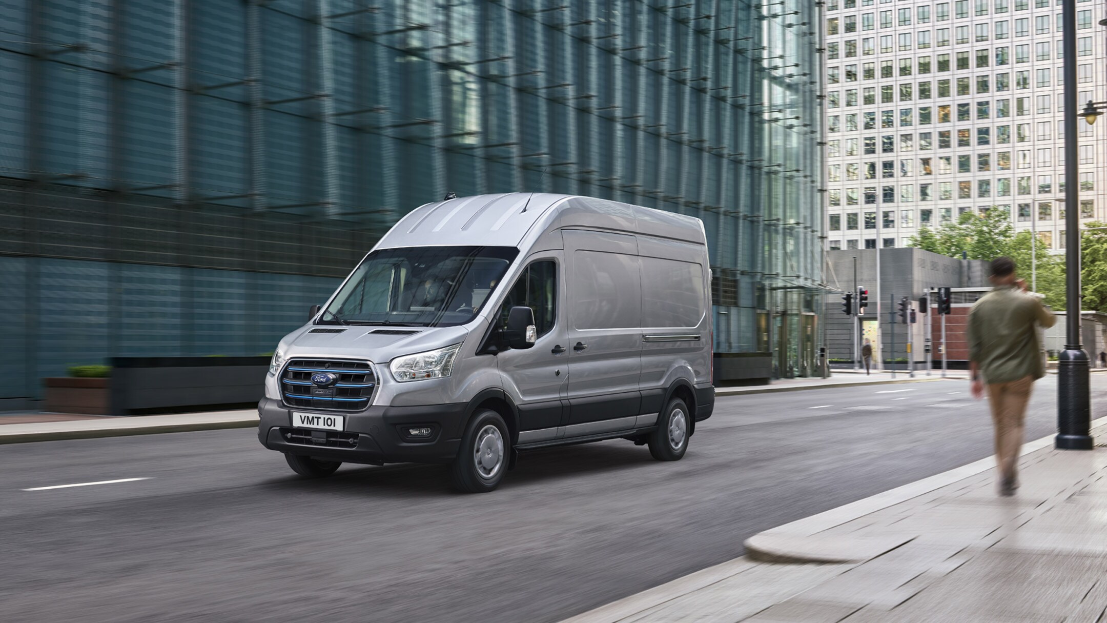 Ford E-Transit driving