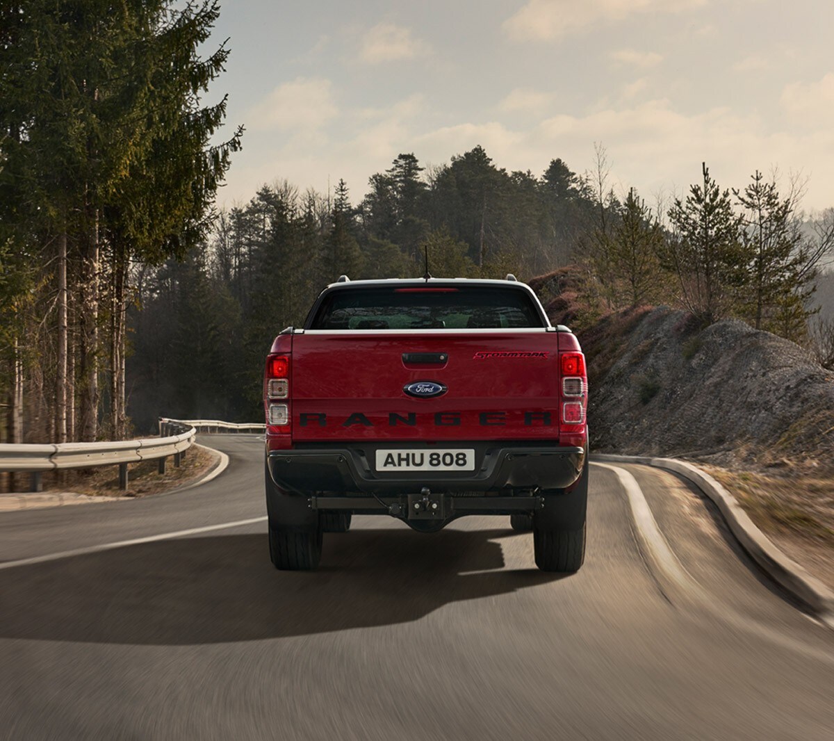 Ford Ranger Stormtrak rear view showing tailgate
