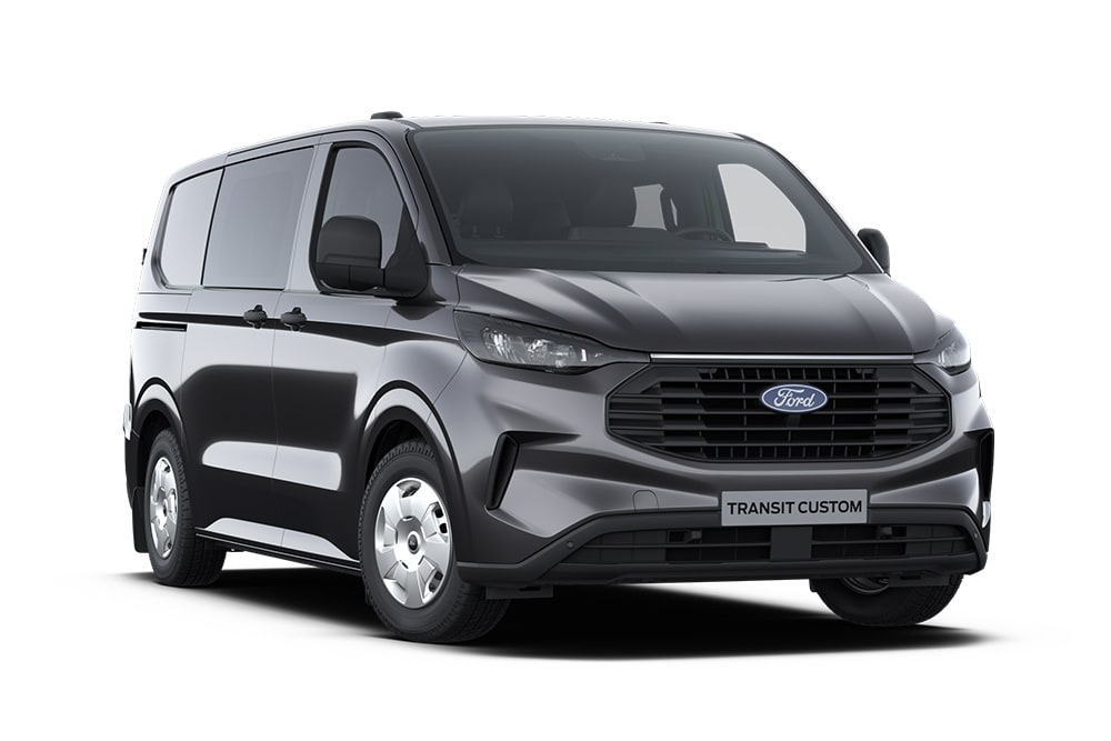 Fourgon Trend Ford Transit Custom double cabine gris anthracite.