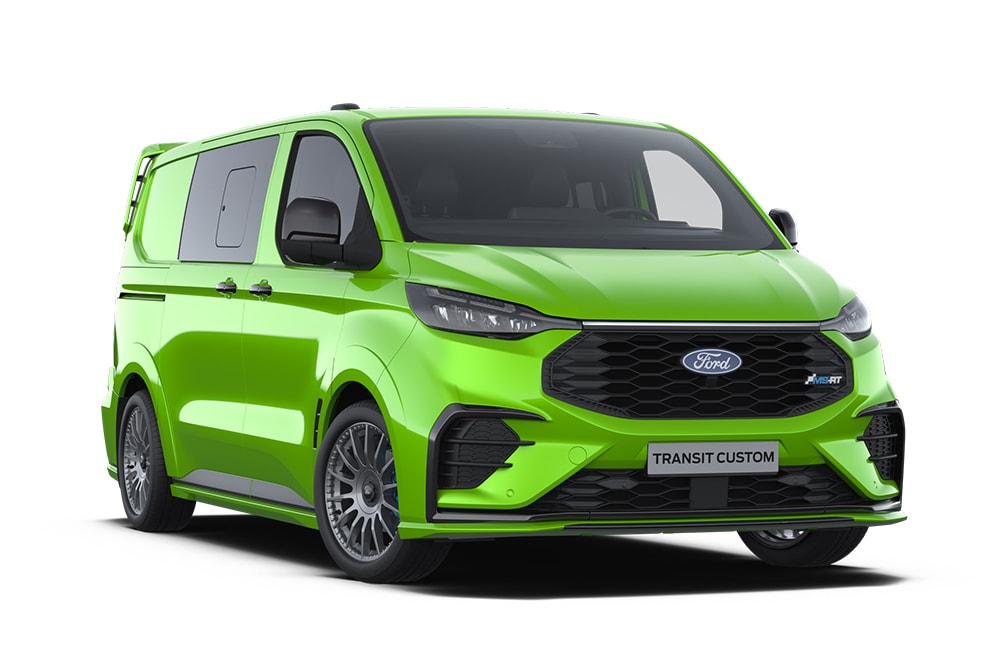 Fourgon MS-RT Ford Transit Custom double cabine vert.
