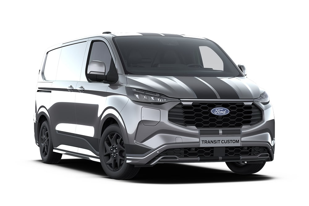 Ford Transit Custom PHEV Sport gris anthracite.